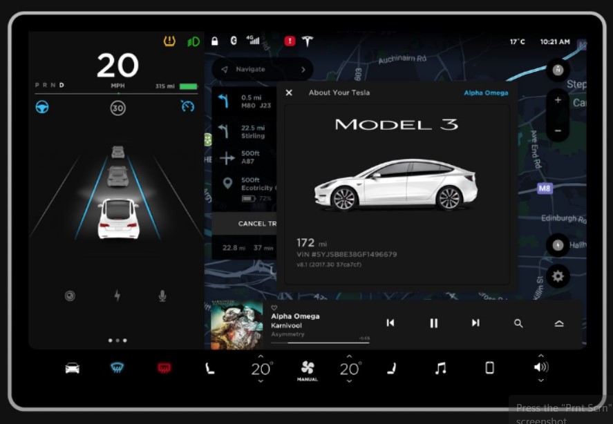 Tesla Model 3 Touchscreen