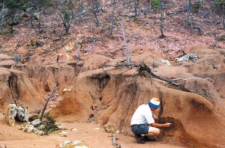 university students studying erosion