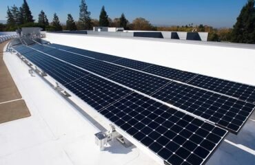 Solar panels on the rooftop of the California Indian Museum