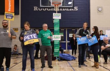 Iowa caucus voting station