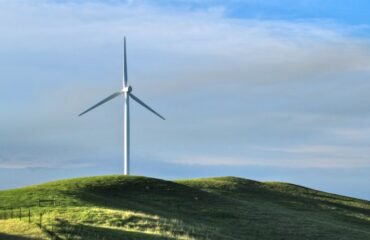 South Dakota wind farm turbines